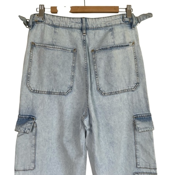 WeWoreWhat x Revolve Utility Cargo Straight Leg Jeans 90s Light Wash Flawed 29 - Picture 8 of 16